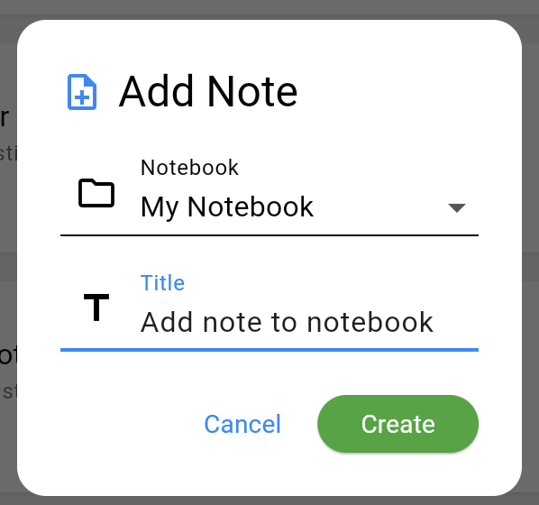 Create New Note