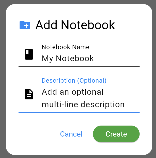 Create New Notebook