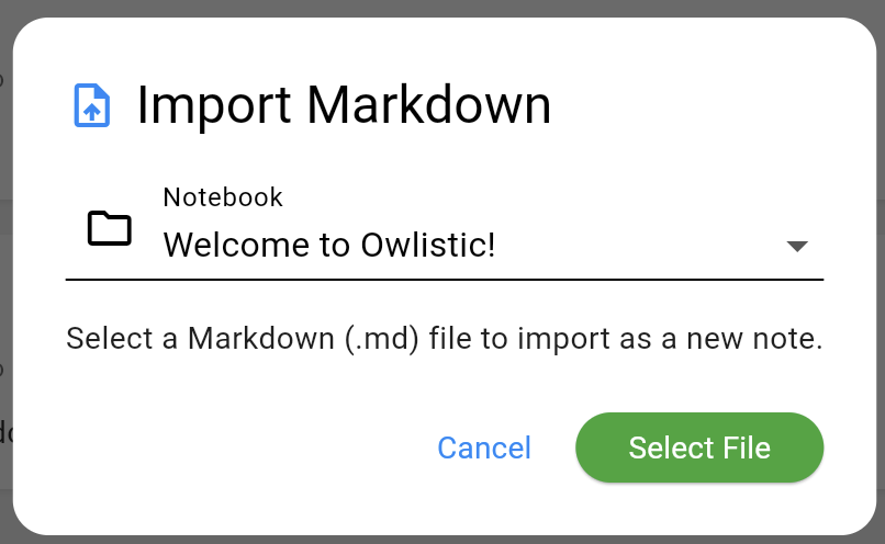 Import Dialog