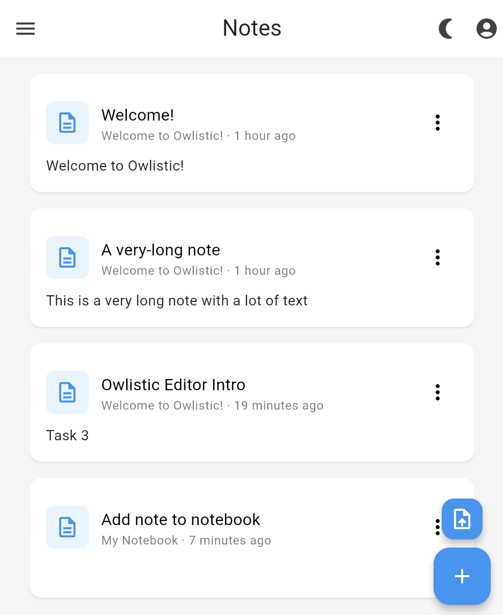 Notes Screen